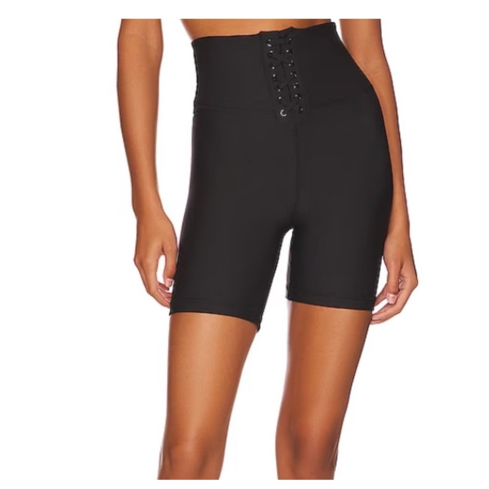 NWT WeWoreWhat Lace Up Biker Shorts 6.5” in Black Women’s Size M